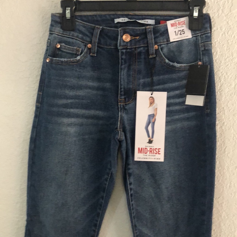 Celebrity Pink Juniors Skinny Mid-Rise The Rider Jeans - Picture 4 of 10